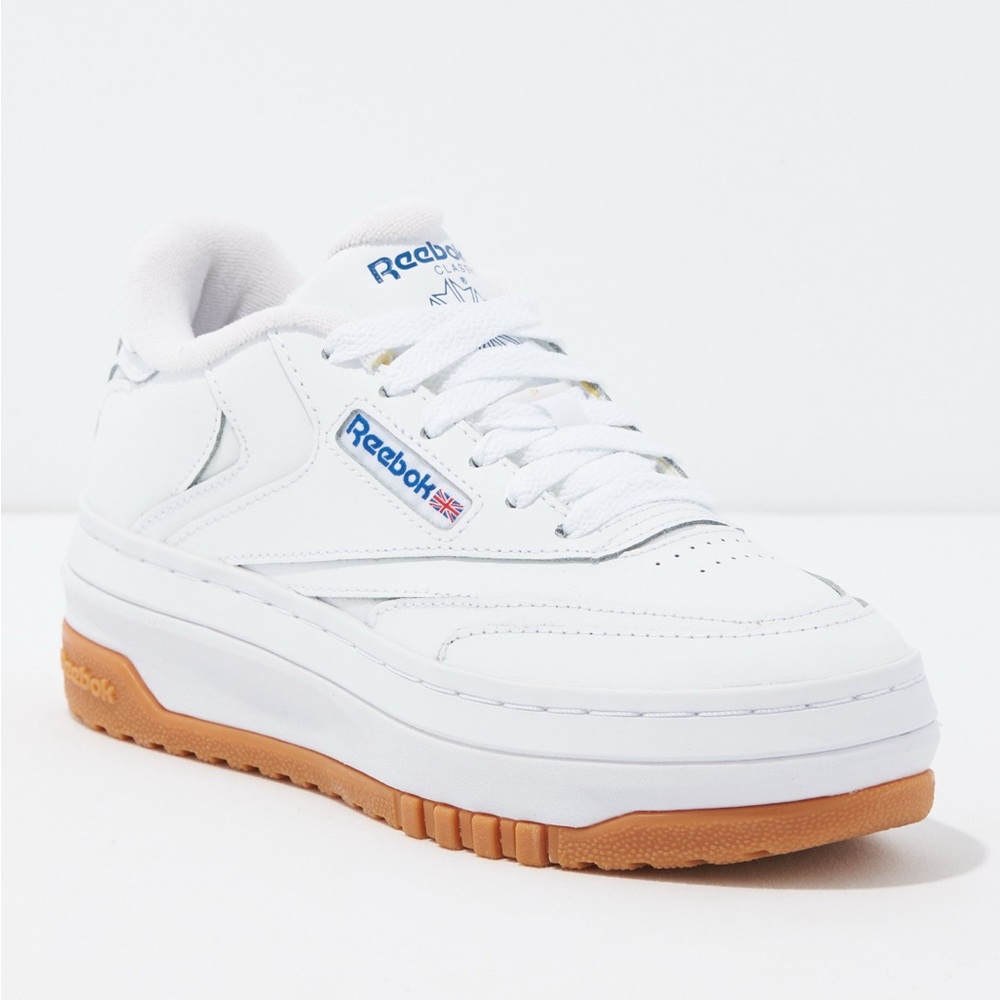 Reebok White Leather Sneakers with Gum Sole